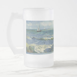 Vintage Seelandschaft bei Les Saintes-Maries-de-la Mattglas Bierglas
