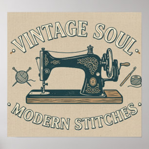 Vintage Seele Moderne Stiche Nähen Poster
