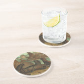 Vintage Seelöwen am Strand, Meerestiere Getränkeuntersetzer (Seite)