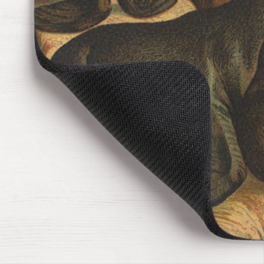 Vintage Seelöwen am Strand, Meerestiere Mousepad (Ecke)