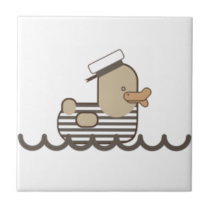 Vintage Seemann-Ente Fliese