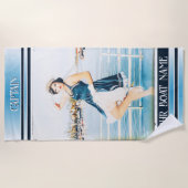 Vintage Seemannsflotte Strandtuch (Vorderseite)