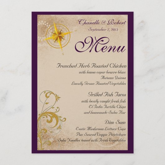 Vintage Seemenükarten Menükarte (Vorderseite)