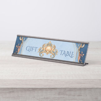 Vintage-Seepferd-Strand-Hochzeitsgeschenktisch Schreibtischnamensplakette