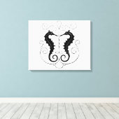 Vintage Seepferde Leinwanddruck (Insitu (Holzboden))