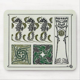 Vintage Seepferde von Maurice Verneuil Mousepad