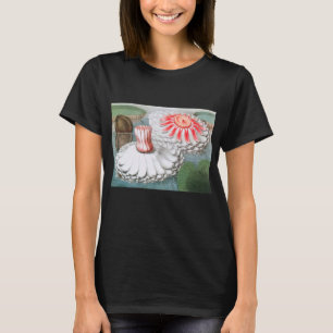Vintage Seerosenblüten, Seerosen in einem Teich T-Shirt