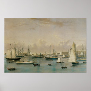 Vintage Seeschifffahrt, Yacht Squadron im Hafen vo Poster