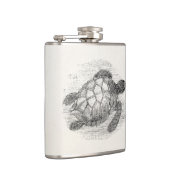 Vintage Seeschildkröte-personalisierte Flachmann (Rechts)