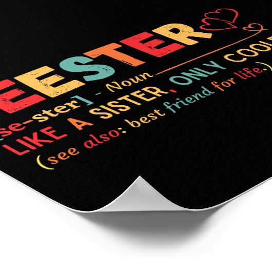 Vintage Seester-Definition Poster (Ecke)