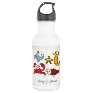 Vintage Seetiere Edelstahlflasche