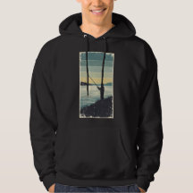 Vintage-Seeufer-Angler-Silhouette