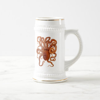 Vintage Seewild lebende tiere - Krake - Bier-Tasse Bierglas