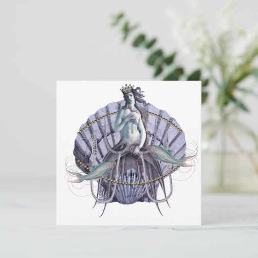 Vintage Seezunge-Quadrat-Flachkarte (Stehend Vorderseite)