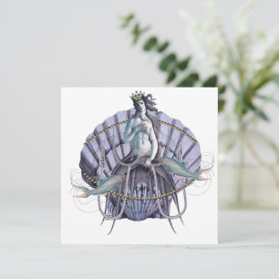 Vintage Seezunge-Quadrat-Flachkarte