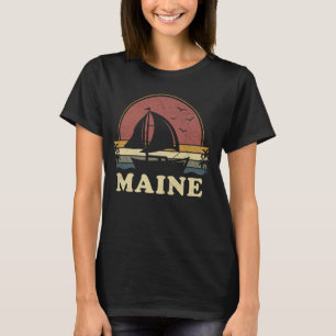 Vintage Segelboot aus Maine Sommer Bootfahren Sege T-Shirt