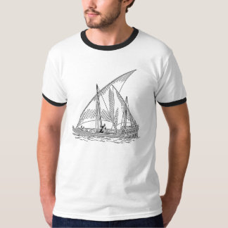Vintage Segelboot-Illustration T-Shirt