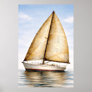 Vintage Segelboot Nautical Poster