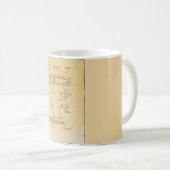 Vintage Segelboot-Patent-Druck-Tasse Kaffeetasse (VorderseiteRechts)