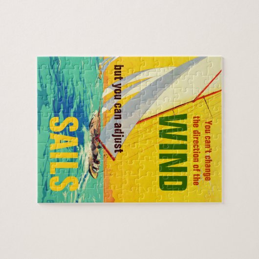 Vintage Segelboote Anstrich Illustrationsangebot Puzzle (Horizontal)