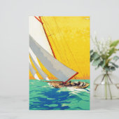 Vintage Segelboote Französisch Reisen Briefpapier (Stehend Vorderseite)