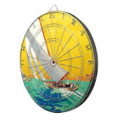 Vintage Segelboote Französisch Reisen Dartscheibe (Vorderseite rechts)