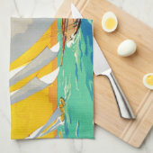 Vintage Segelboote Französisch Reisen Küchentuch (Viertel Falte)