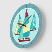 Vintage Segelboote Große Wanduhr (Winkel)
