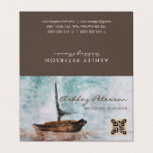 Vintage Segelbootmalerei Visitenkarten (Außenseite Aufgefaltet)