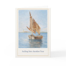 Vintage-Segelschiff-Geburtstagskarte | Nautisch-Kü