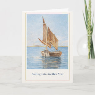 Vintage-Segelschiff-Geburtstagskarte   Nautisch-Kü Karte