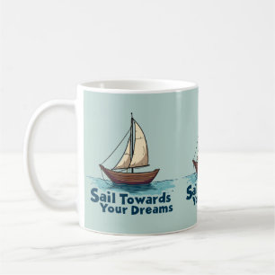 Vintage-Segelschiff Zitat mit nautischer Inspirati Kaffeetasse