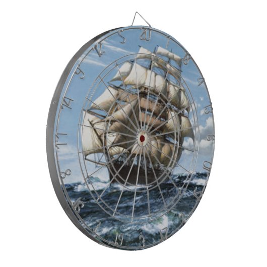 Vintage Segelschiffe Dartscheibe (Vorderseite Links)