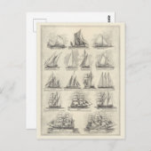 Vintage Segelschiffe Postkarte (Vorne/Hinten)