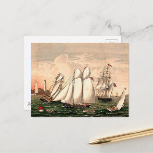 Vintage-Segelschiffe Postkarte