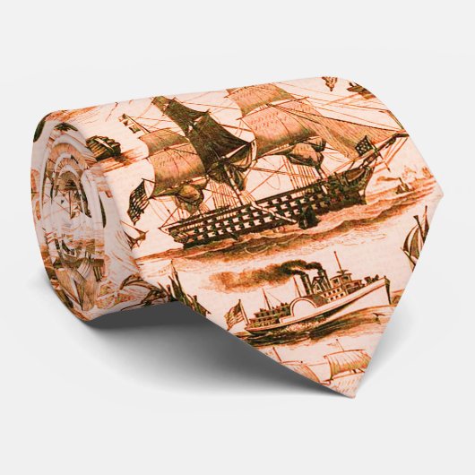 VINTAGE SEGELSCHIFFE,SCHIFFE,VERSCHIEDENE NATIONEN KRAWATTE (Gerollt)