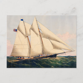 Vintage Segelyacht auf der Seeblick Postkarte