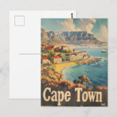 Vintage Sehenswürdigkeiten von Kapstadt Postkarte (Vorne/Hinten)