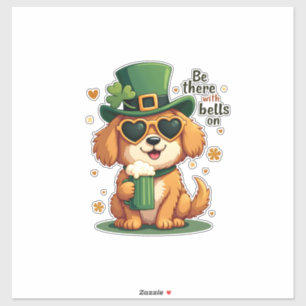 Vintage Sei Da Mit Glocken Am Hund St. Patrick's D Aufkleber