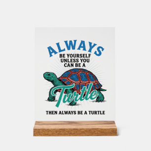 Vintage Sei Selbst Schildkröte-Shirt-Design_1 Acrylschild