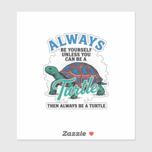 Vintage Sei Selbst Schildkröte-Shirt-Design_1 Aufkleber