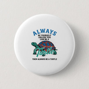 Vintage Sei Selbst Schildkröte-Shirt-Design_1 Button