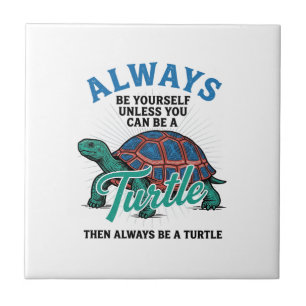 Vintage Sei Selbst Schildkröte-Shirt-Design_1 Fliese