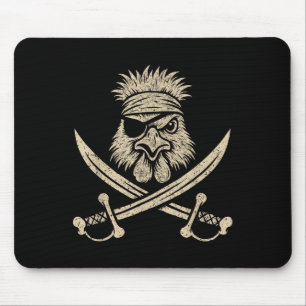 Vintage Seidenhühner- und -knochenfarm und Mousepad