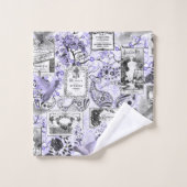 Vintage Seifen-und Parfüm-Aufkleber - Flieder Badhandtuch Set (Waschlappen)