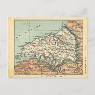 Vintage Seine-Karte, Frankreich Postkarte