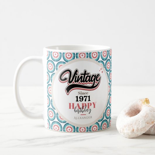 Vintage seit - 1971 kaffeetasse (Mit Donut)