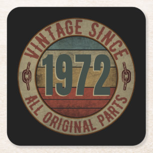 VINTAGE SEIT 1972 ALLE ORIGINALTEILE RECHTECKIGER PAPPUNTERSETZER