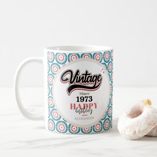 Vintage seit - 1973 kaffeetasse (Mit Donut)