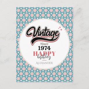 Vintage seit - 1974 feiertagspostkarte